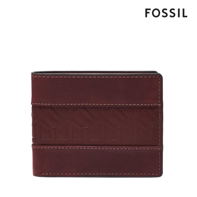 【FOSSIL 官方旗艦館】Everett 真皮證件格經典男夾-茄紫色 ML4469540(禮盒組附鐵盒)