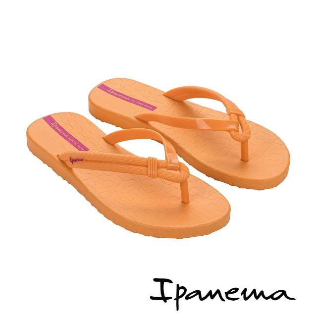 【IPANEMA】異材交叉人字平底拖鞋(橙色)