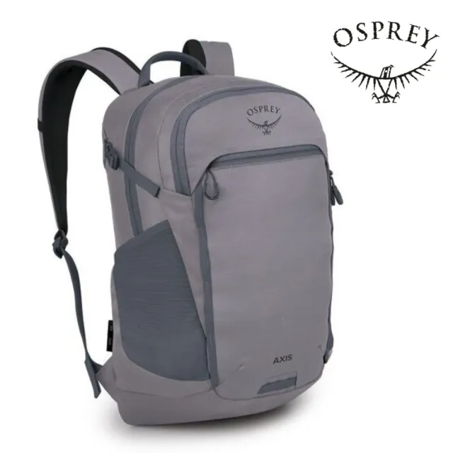 【Osprey】Axis 24 多功能通勤電腦背包 聲波灰 Soundwave Grey(休閒後背包 雙肩後背包 筆電