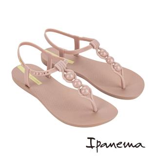 【IPANEMA】編織線條珠飾人字涼拖鞋(粉色)
