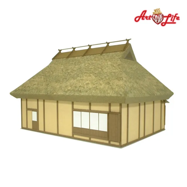 【ArtLife 藝術生活】MK05-07 茅草屋-1  S:1/87・80(日本 sankei 微縮藝術精品 紙模 DIY 交換禮物)