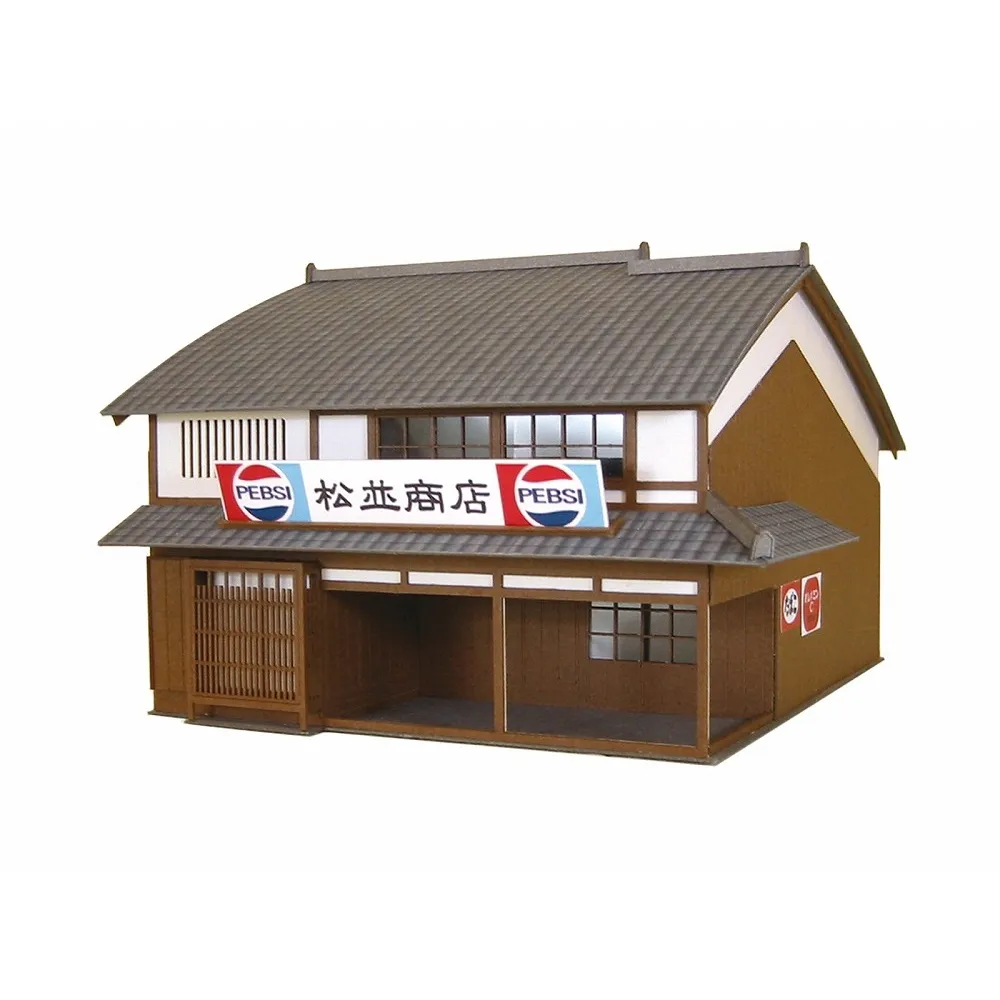 【ArtLife 藝術生活】MK05-01 街角小店-1  S:1/87・80(日本 sankei 微縮藝術精品 紙模 DIY 交換禮物)