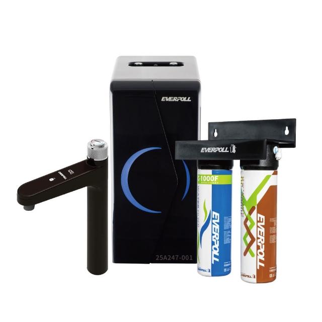 【EVERPOLL】廚下型調溫無壓飲水機+經典複合淨水器-黑武士(EP-168 PLUS+DCP-3000HA)