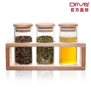【Driver】竹蓋玻璃小罐-120ml(三入套裝組 多用途收納罐 咖啡豆罐 玻璃罐 茶葉罐 迷你收納 咖啡周邊)
