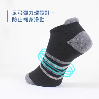 【PULO】3雙組 足弓加強條紋腳跟防磨踝襪(氣墊襪/運動襪/足弓襪/防磨襪/裸襪/條紋襪/隱形襪/男襪/女襪)