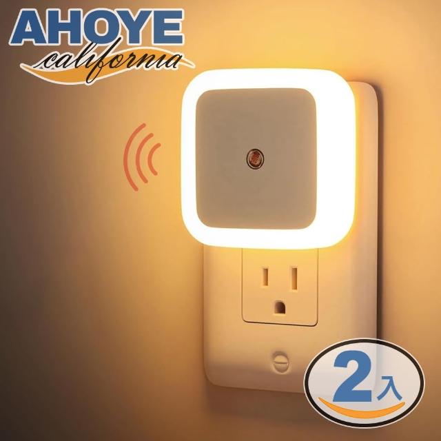 【AHOYE】柔光LED光線感應燈 2入組(小夜燈 階梯燈 走廊燈 浴室燈)