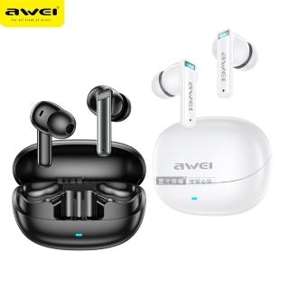【AWEI】IPX6防潑水抗汗 舒適矽膠耳套 TWS真無線運動藍牙耳機