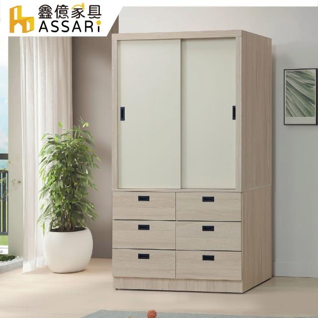 【ASSARI】沐澄4尺推門六抽衣櫃(寬120x深58x高200cm)
