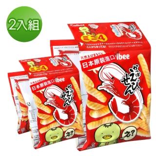 【Calbee 卡樂比】卡樂先生蝦條四連餅48gx2入/組