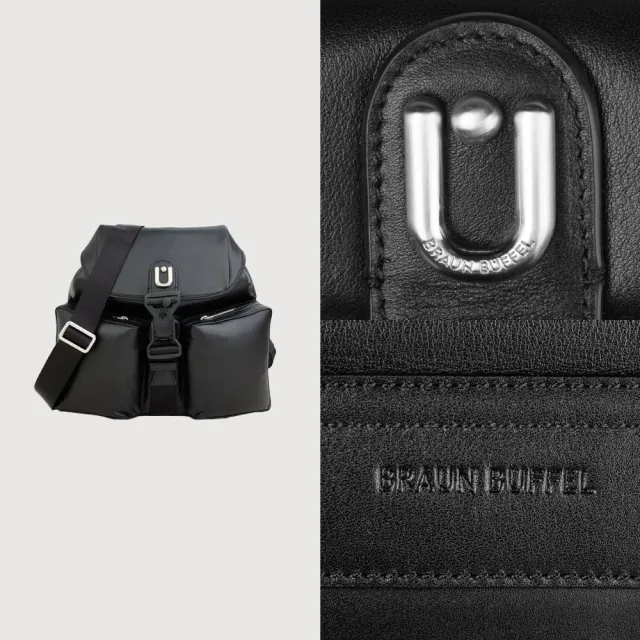 【BRAUN BUFFEL 德國小金牛】福利出清品 亞斯賓 後背包-黑色(BF544-62-BK) 男包送禮推薦