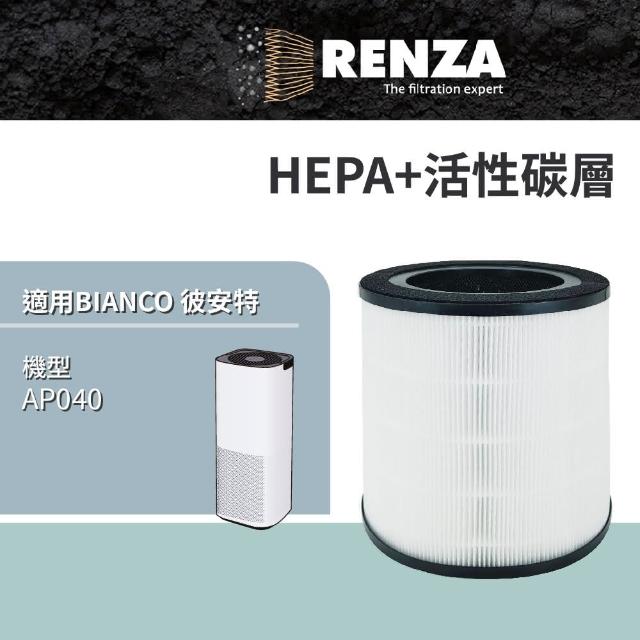 【RENZA】適用 BIANCO 彼安特 AP040 負離子空氣清淨機(HEPA+活性碳 濾網 濾芯 濾心)