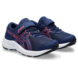 【asics 亞瑟士】CONTEND 8 PS 中童 運動鞋 小朋友 藍 魔鬼氈 跑步(1014A258-408)
