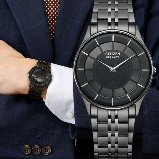 【CITIZEN 星辰】夜色版 光動能時尚腕錶 手錶-36.2mm黑(AR3017-58E)