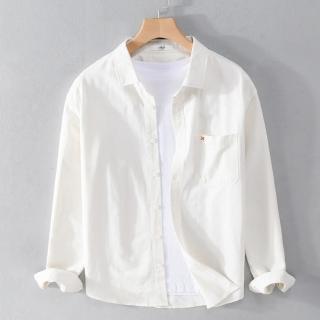【米蘭精品】現貨+預購 襯衫長袖上衣(日系休閒簡約純棉男裝5色74jt4)