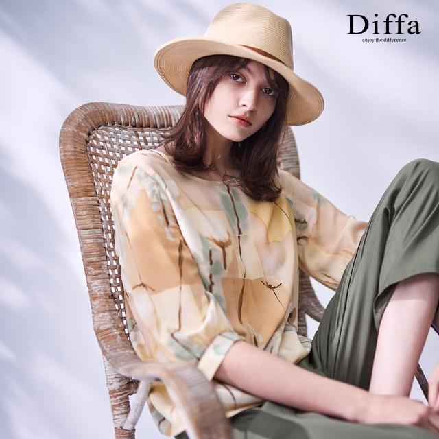 【Diffa】氣質黃花七分袖上衣-女