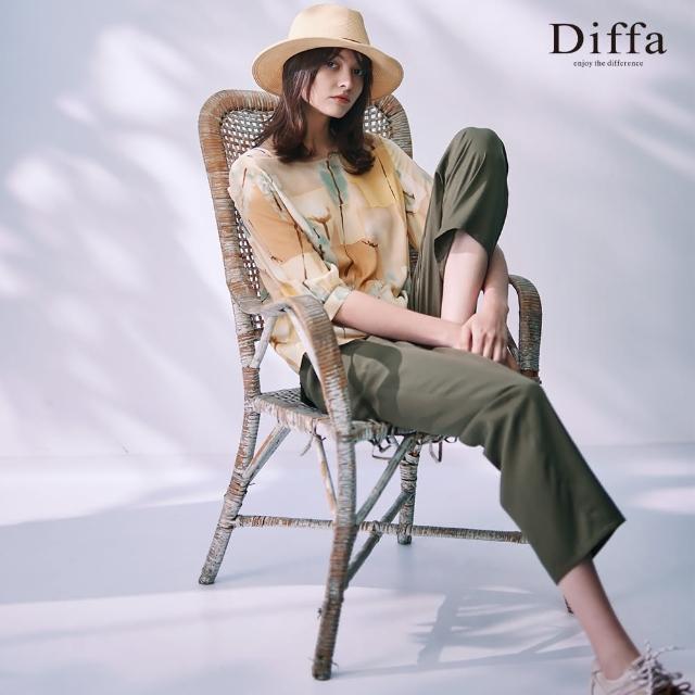 【Diffa】鬆緊腰抽繩設計長褲-女