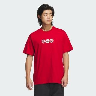 【adidas 愛迪達】短袖上衣 男 CNY新年 亞規 寬鬆版型 CM GFX TEE 紅 JZ4195