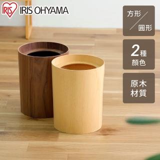 【IRIS】圓形/方形 原木垃圾桶(垃圾桶 桶子 收納桶 原木桶)