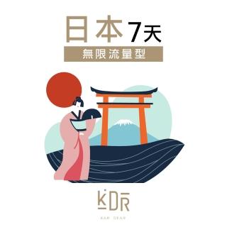 【KarDear】日本7天SIM卡 無限流量喫到飽不降速(喫到飽不降速 日本網絡卡 支援熱點分享)