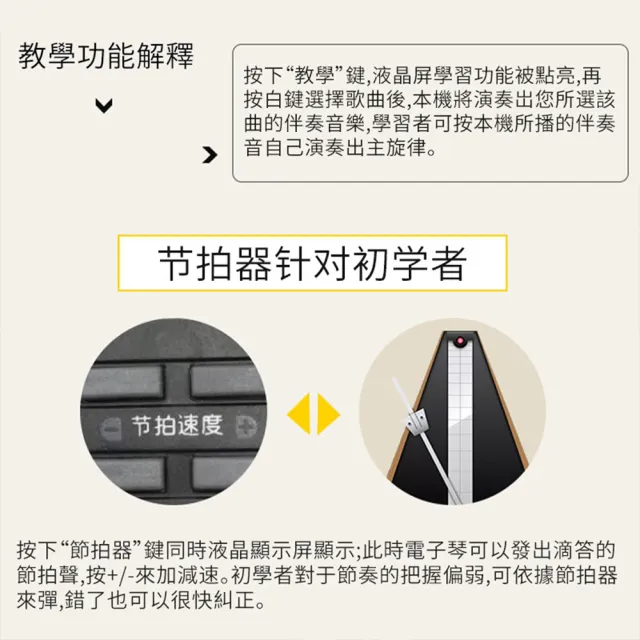 澳夢星 61琴鍵多功能教學電子琴(家用教學琴/初學者必備電子琴/兒童電子鋼琴)