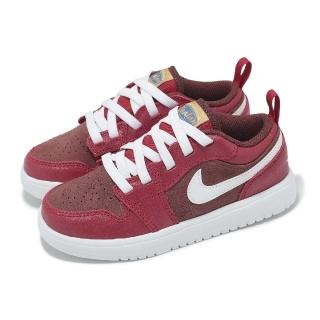 【NIKE 耐吉】童鞋 Air Jordan 1 Low Alt SE PS 中童 紅 咖啡 AJ1 休閒鞋(HF3204-200)
