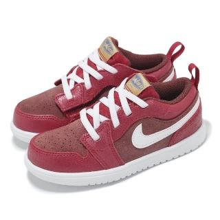 【NIKE 耐吉】童鞋 Jordan 1 Low ALT SE TD 小童 學步鞋 紅 咖啡 魔鬼氈 寶寶鞋(HF3203-200)