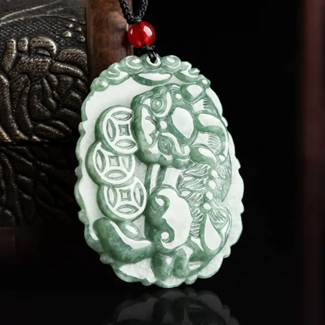 【Penny 珮妮】A貨翡翠三金錢貔貅吊墜項鍊毛衣鍊(母親節 父親節 送女友 交換禮物 生日 情人節 尾牙)
