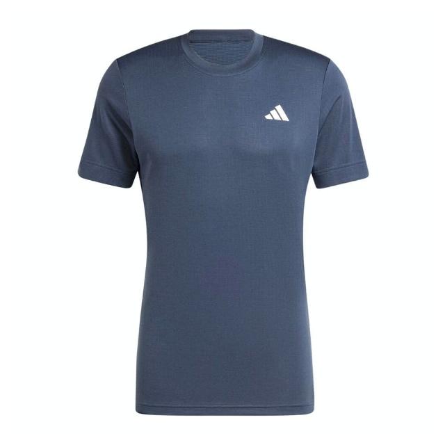 【adidas 愛迪達】T Freelift Tee 男 T恤 網球上衣 運動上衣 短袖上衣 透氣 暗藍(IW6228)