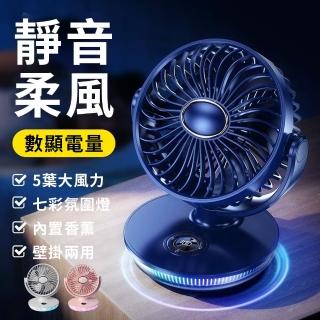【icea】迷你大風量電風扇 桌面壁掛兩用循環風扇 露營扇 USB充電風扇 桌扇 掛扇