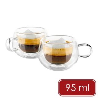 【Luigi Ferrero】Coffeina雙層玻璃濃縮咖啡馬克杯2入 95ml / 雙層隔熱杯 義式咖啡杯 午茶杯
