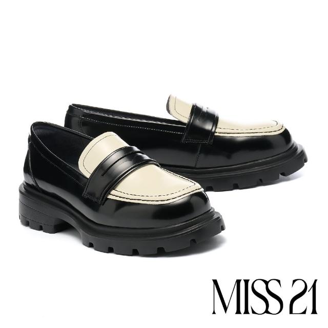 【MISS 21】知性品味微光感便仕樂福厚底鞋(白)
