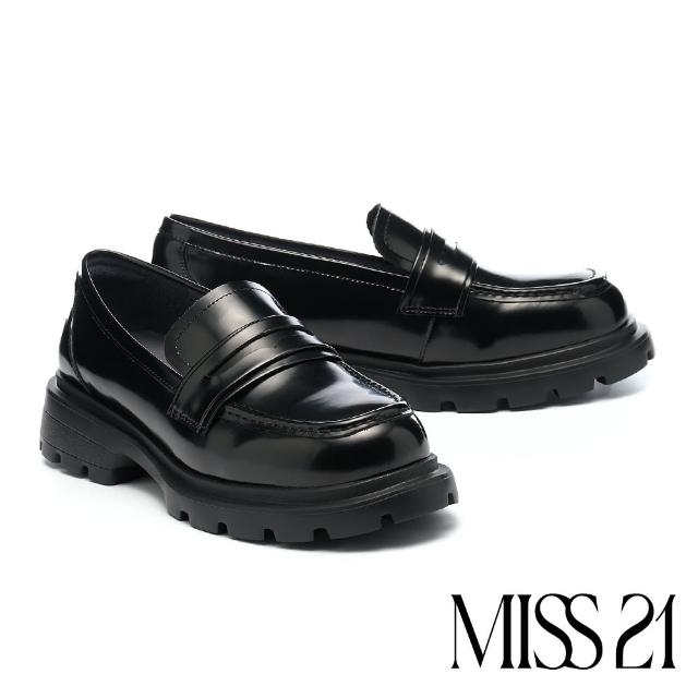 【MISS 21】知性品味微光感便仕樂福厚底鞋(黑)