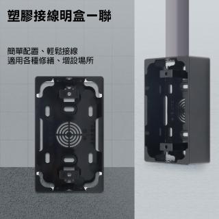【朝日電工】灰色系開關明盒一連-2入(開關明盒)