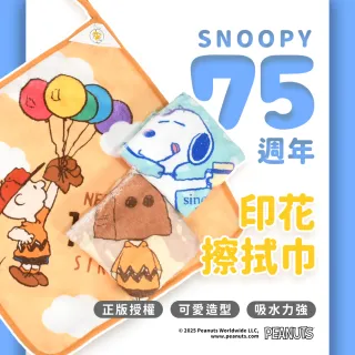 【SNOOPY 史努比】任選 75周年超細纖維擦手巾 擦拭巾-躲貓貓(35X35公分)