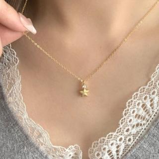 【LEESA】吊飾\鎖骨鏈\小眾設計\18k金項鍊\個性項鍊\韓國飾品\小禮物\項鍊\女生項鍊\星星