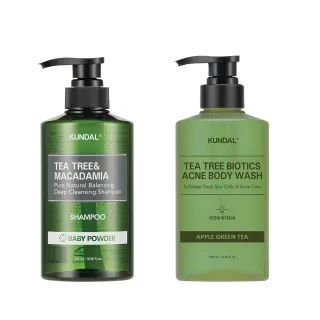 【KUNDAL 昆黛爾】茶樹控油抗痘洗沐套組(茶樹 控油 洗髮 抗痘 沐浴)