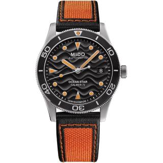 【MIDO 美度】OCEAN STAR 39 潛水機械錶-39mm黑x橘(M0269071705100)