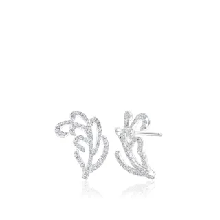 【Just Diamond】鎮金店 18K金 Feather Love 羽霓 鑽石耳環