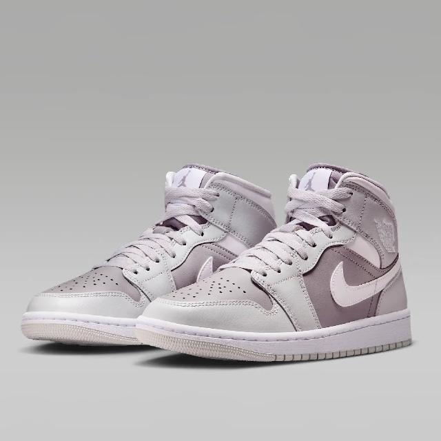 【NIKE 耐吉】WMNS AIR JORDAN 1 MID 女款 休閒鞋 喬丹 運動 穿搭 紫銀色(BQ6472-008)