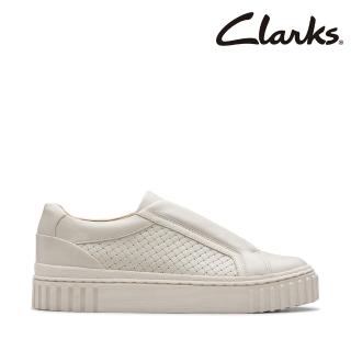 【Clarks】女鞋 Mayhill Bay 編織鞋面LOOK套入餅乾鞋 休閒鞋 小白鞋(CLF81207C)