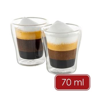 【Luigi Ferrero】Coffeina雙層玻璃濃縮咖啡杯2入 70ml / 雙層隔熱杯 義式咖啡杯 午茶杯