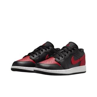【NIKE 耐吉】Air Jordan 1 Low Bred Twist 黑紅 GS AJ1 大童 低筒 舒適 運動鞋 休閒鞋 大童鞋 553560-067