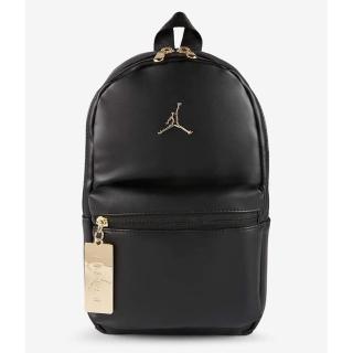 【NIKE 耐吉】JORDAN FAUX LEATHER BACKPACK 小後揹包 黑色 皮革(7A0478-023)