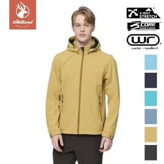 【Wildland 荒野】彈性超輕三層山旅機能外套 男 W2902(輕量軟殼外套 防風機車夾克)