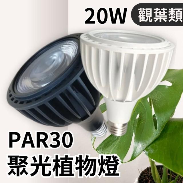 【JIUNPEY 君沛】嚴選植物燈 PAR30 LED20W 聚光燈泡 K2光譜 適用於觀葉植物(植物生長燈 植物燈)