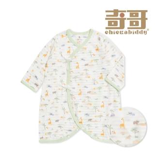 【奇哥】Chic a Bon 嬰幼童裝 熱帶雨林肚衣蝴蝶兔裝/包屁衣-天絲橫紋單面布(0-6個月)