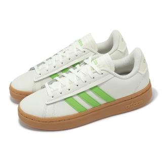 【adidas 愛迪達】休閒鞋 Grand Court Alpha 女鞋 米白 綠 膠底 復古 愛迪達(IG0661)