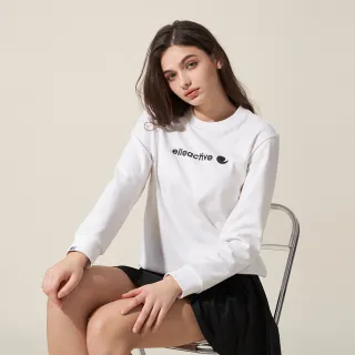 【ELLE ACTIVE】女款 休閒圓領長袖T恤-白色(EA24S2W1701#90)