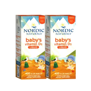 【NORDIC NATURALS 北歐天然】貝比D 液體維生素D3滴劑 2瓶組(22.5ml/瓶)