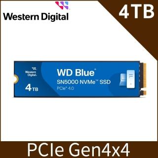 【WD 威騰】藍標 SN5000 4TB Gen4 M.2 NVMe PCIe SSD固態硬碟(最高讀取5500MB/s 5年保)
